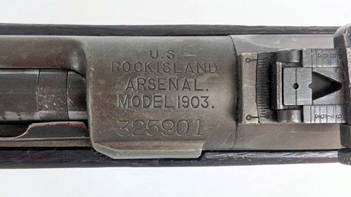 Close up of the receiver’s serial number.