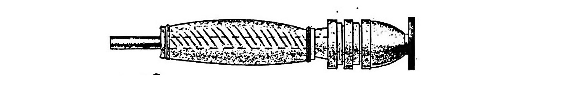 gun cotton cartridge drawing on white black lines bullets powder rod illustration