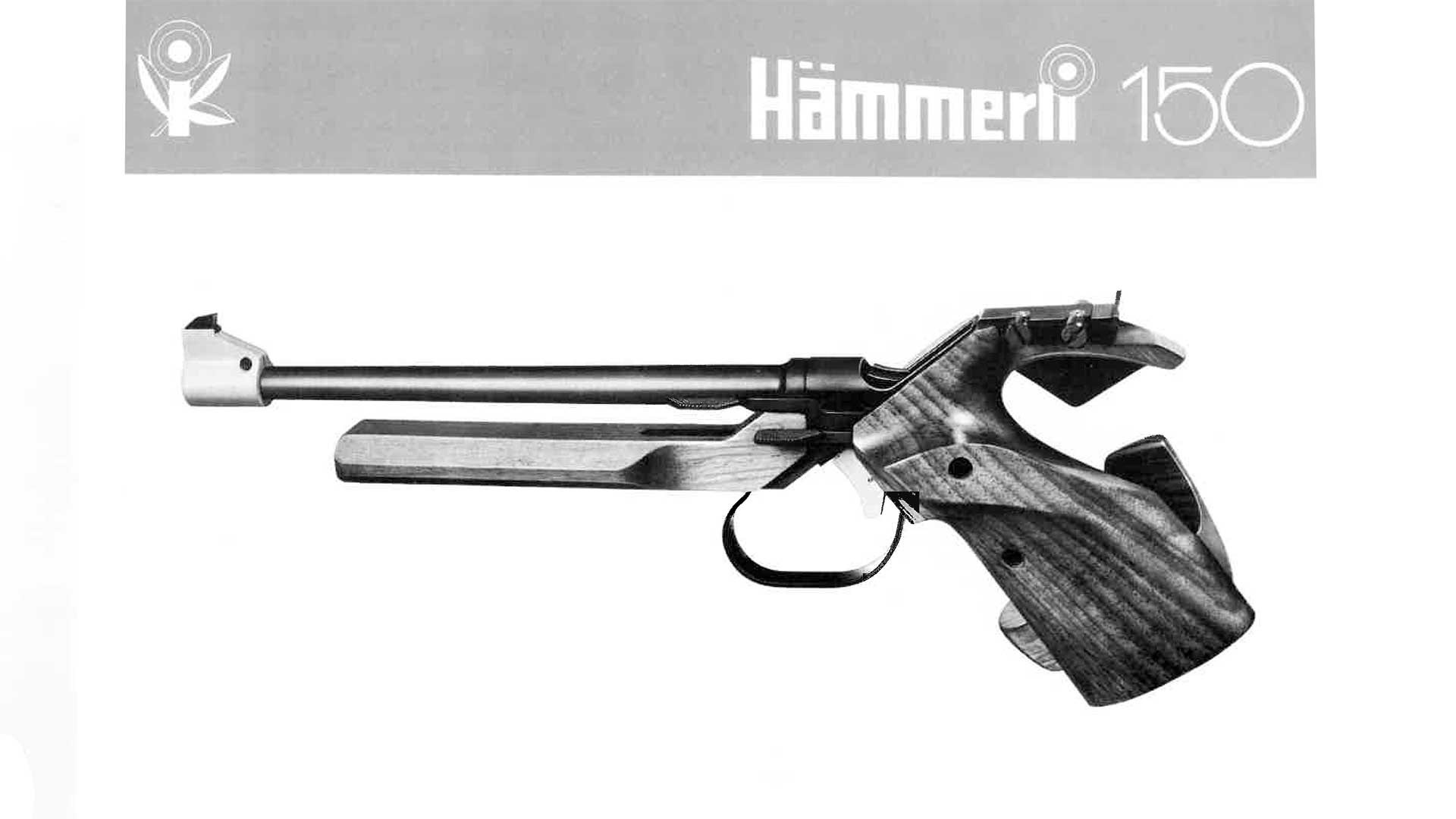 Left side of the Hammerli Model 150 match pistol.