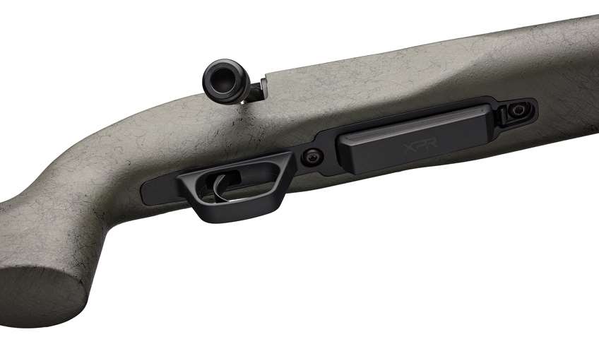rifle underside green stock black parts magazine trigger bolt