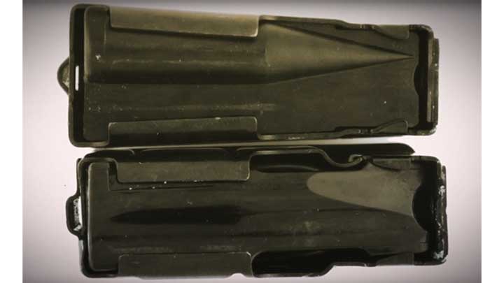 The profile difference between the Mini Thirty magazine on top versus the Mini-14 on bottom.