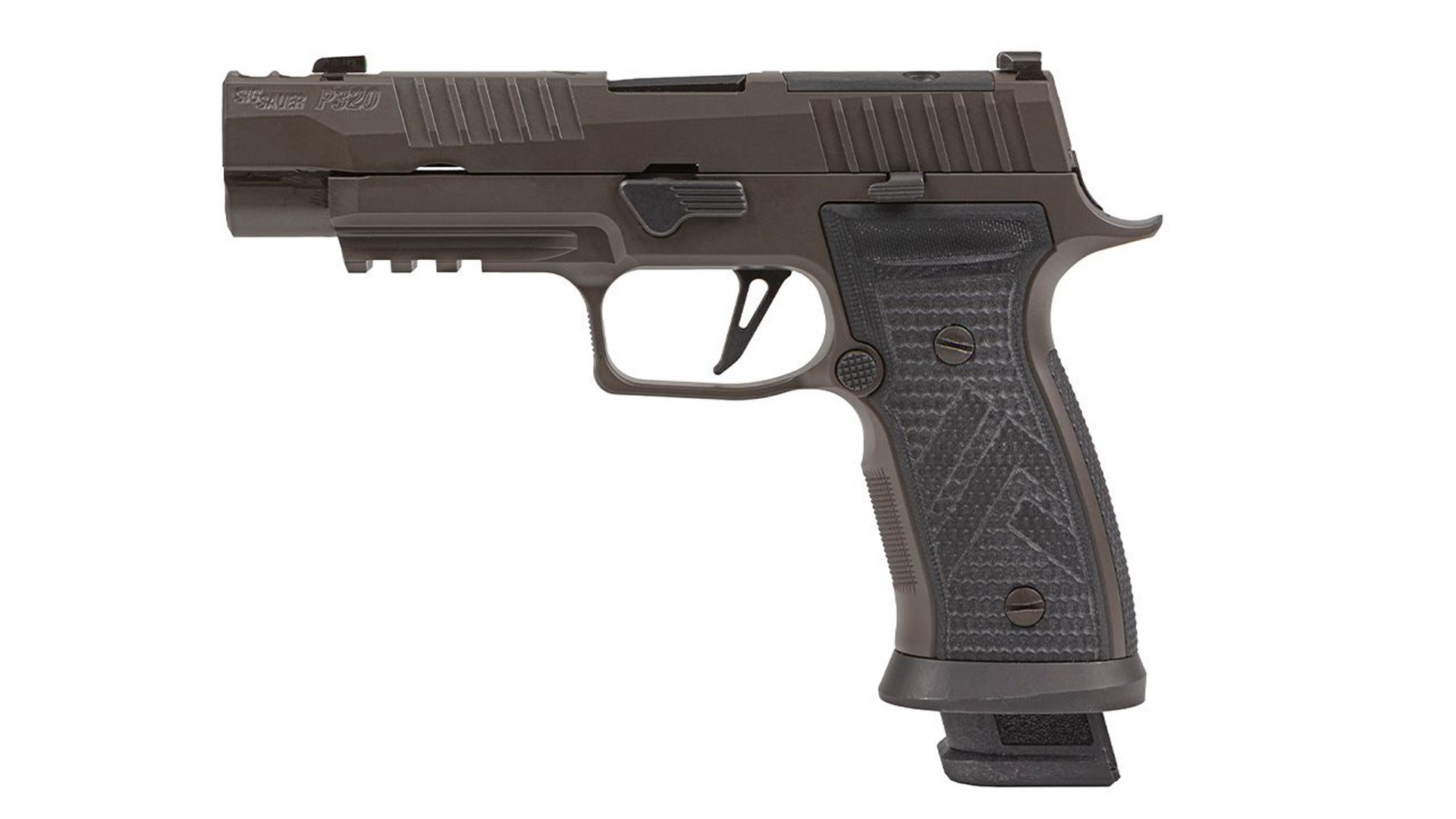 Left side of the SIG Sauer P320-AXG Legion pistol.