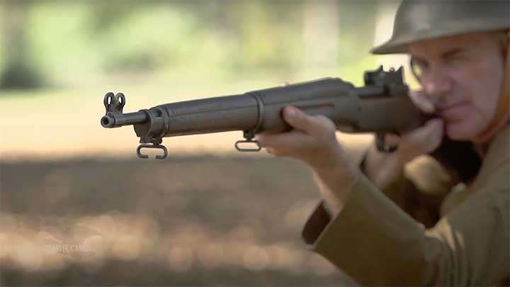 Shooting the M1917 rifle.