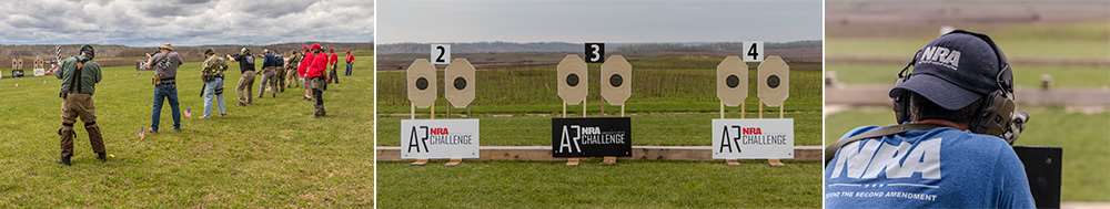 Competitors fire from the standing position