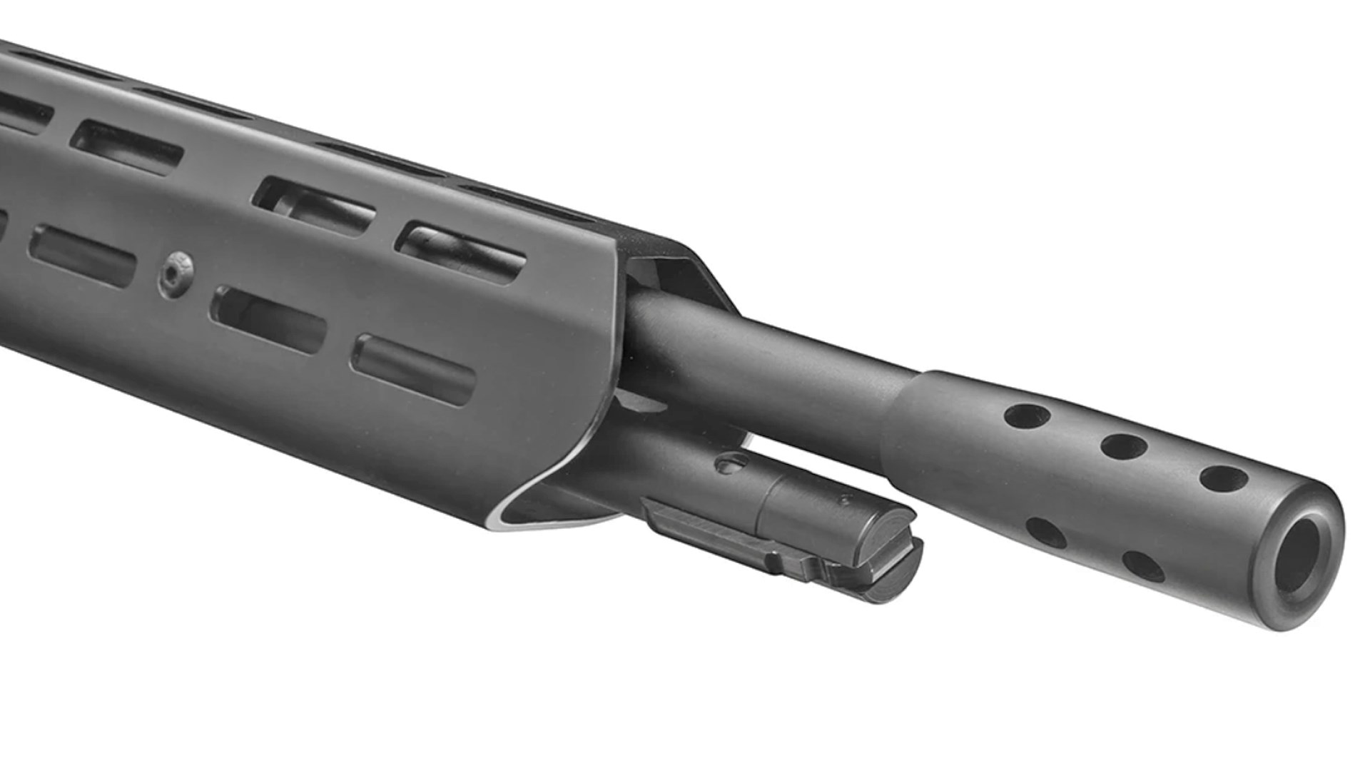 Muzzle view of the Chiappa 86 Wildlands Angled Ejection Takedown rifle.