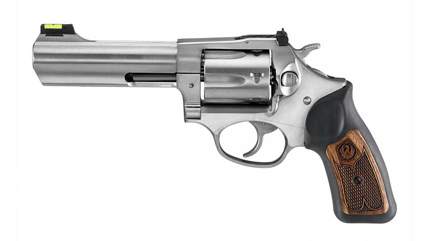 left side Ruger SP101 revolver 327 mag stainless steel