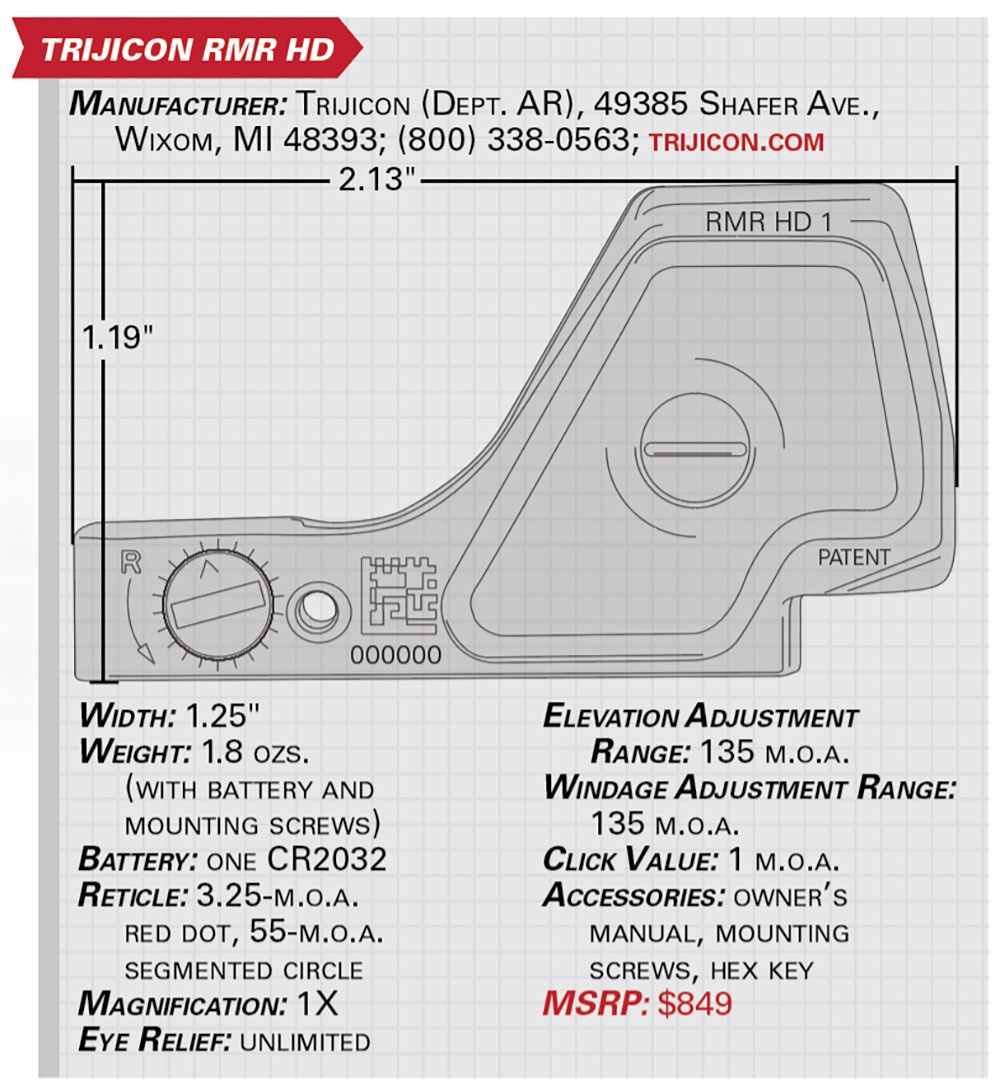 trijicon rmr hd specs