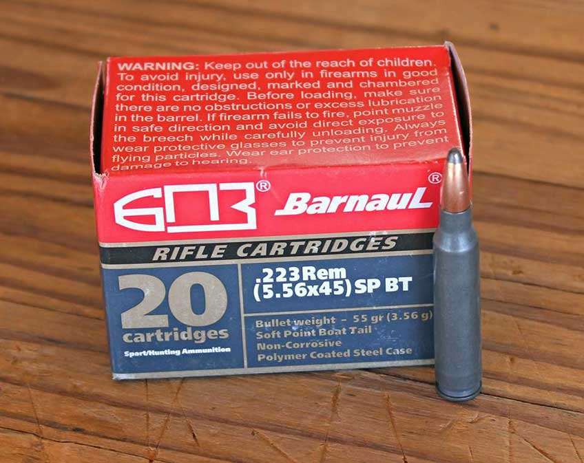 Barnaul rifle cartridges .223 Rem ammo box bullet table