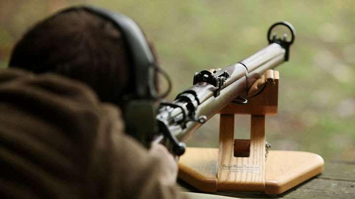 A Lattey version of the Galilean sights mounted on a SMLE, note the rear ocular lens mounted onto the standard rear sight.