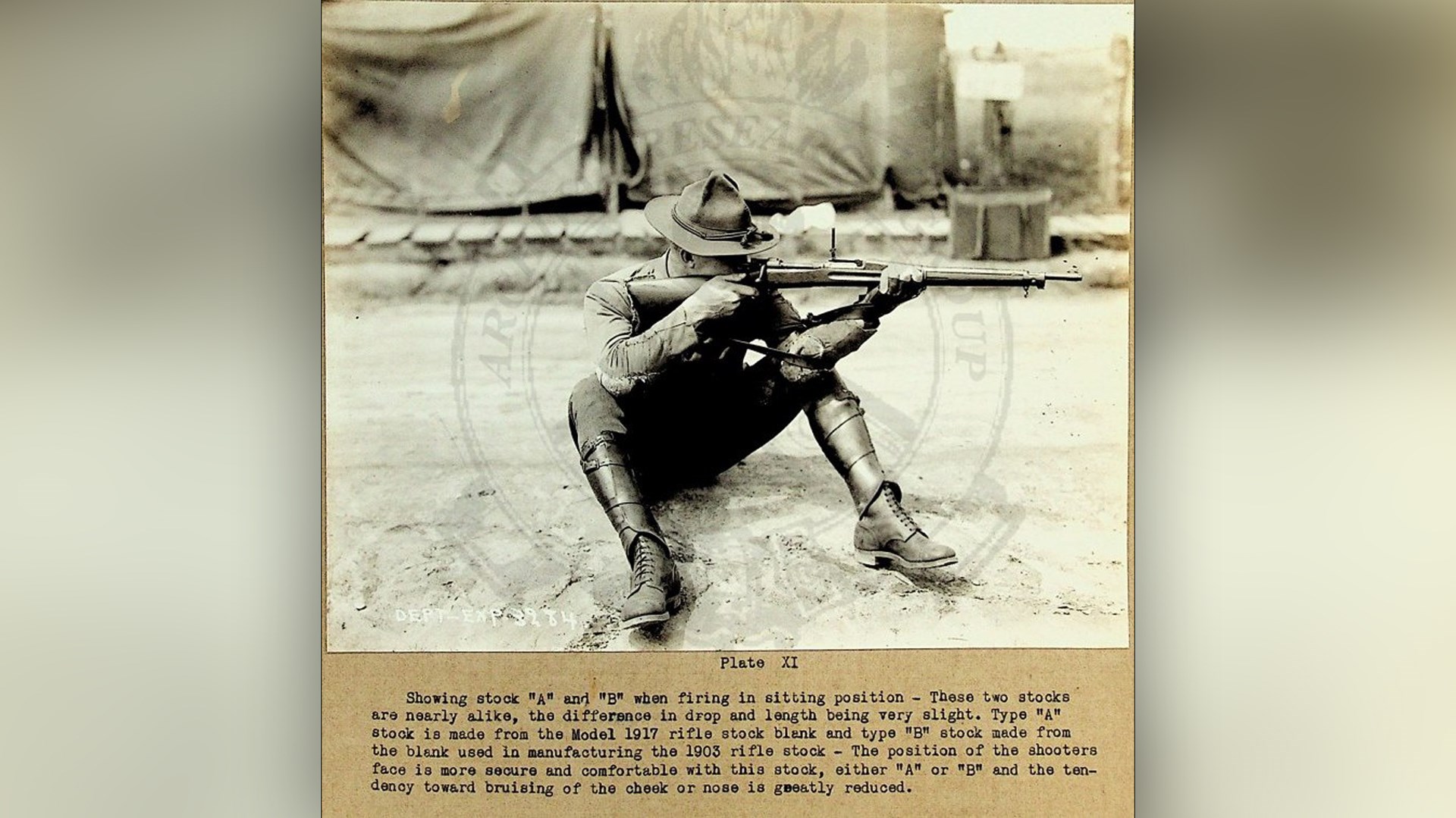 An officer using either a Type A or Type B stock. This length was found to be suitable for most shooters regardless of height.