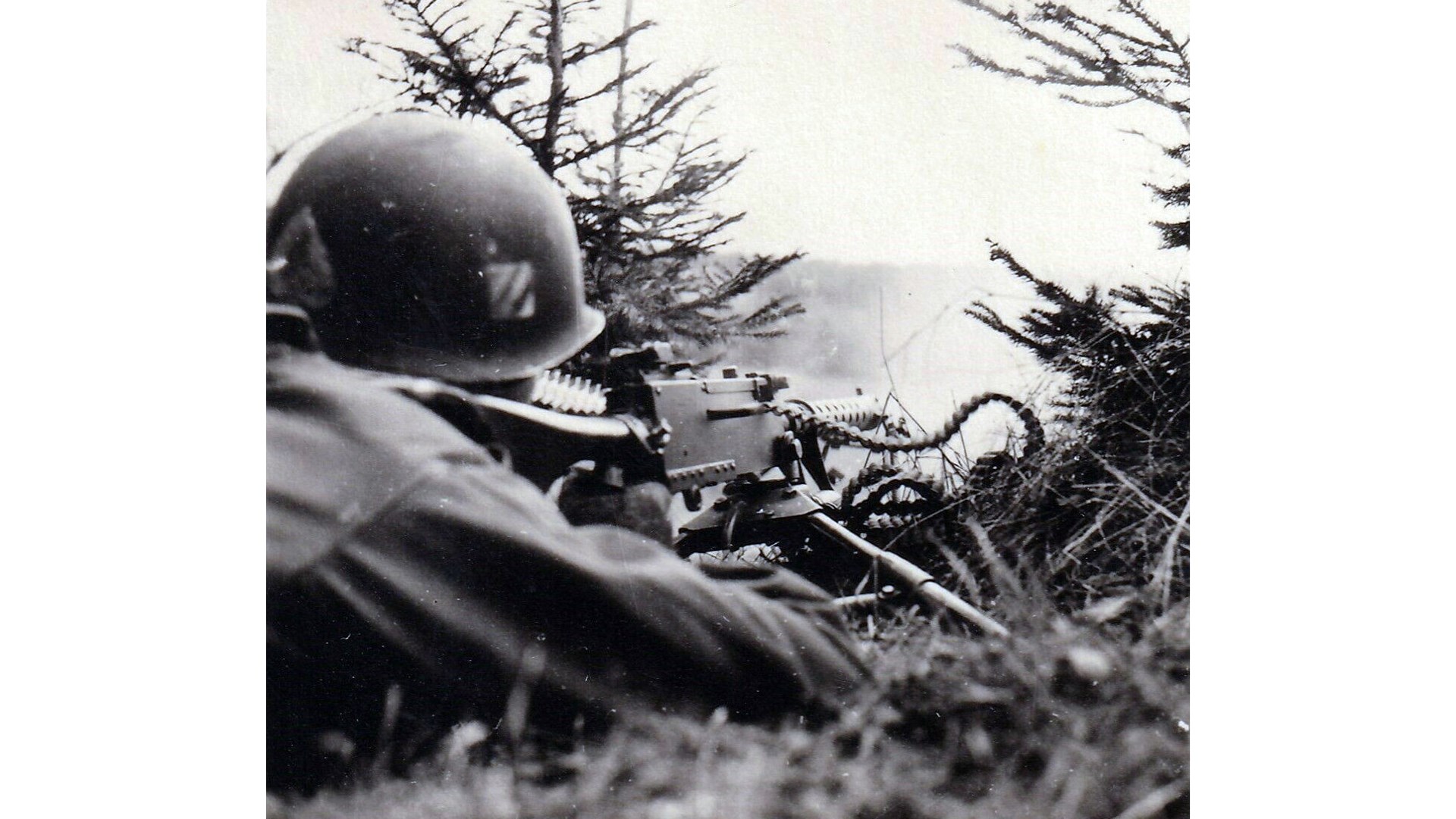 The Browning M1919A6 machine gun (on a M2 tripod) in action with the 3rd Infantry Division in Italy during 1945. Patton Museum