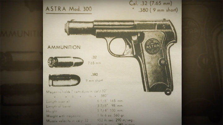 An illustration of the smaller Astra 300 chambered in .32 ACP and .380 ACP.