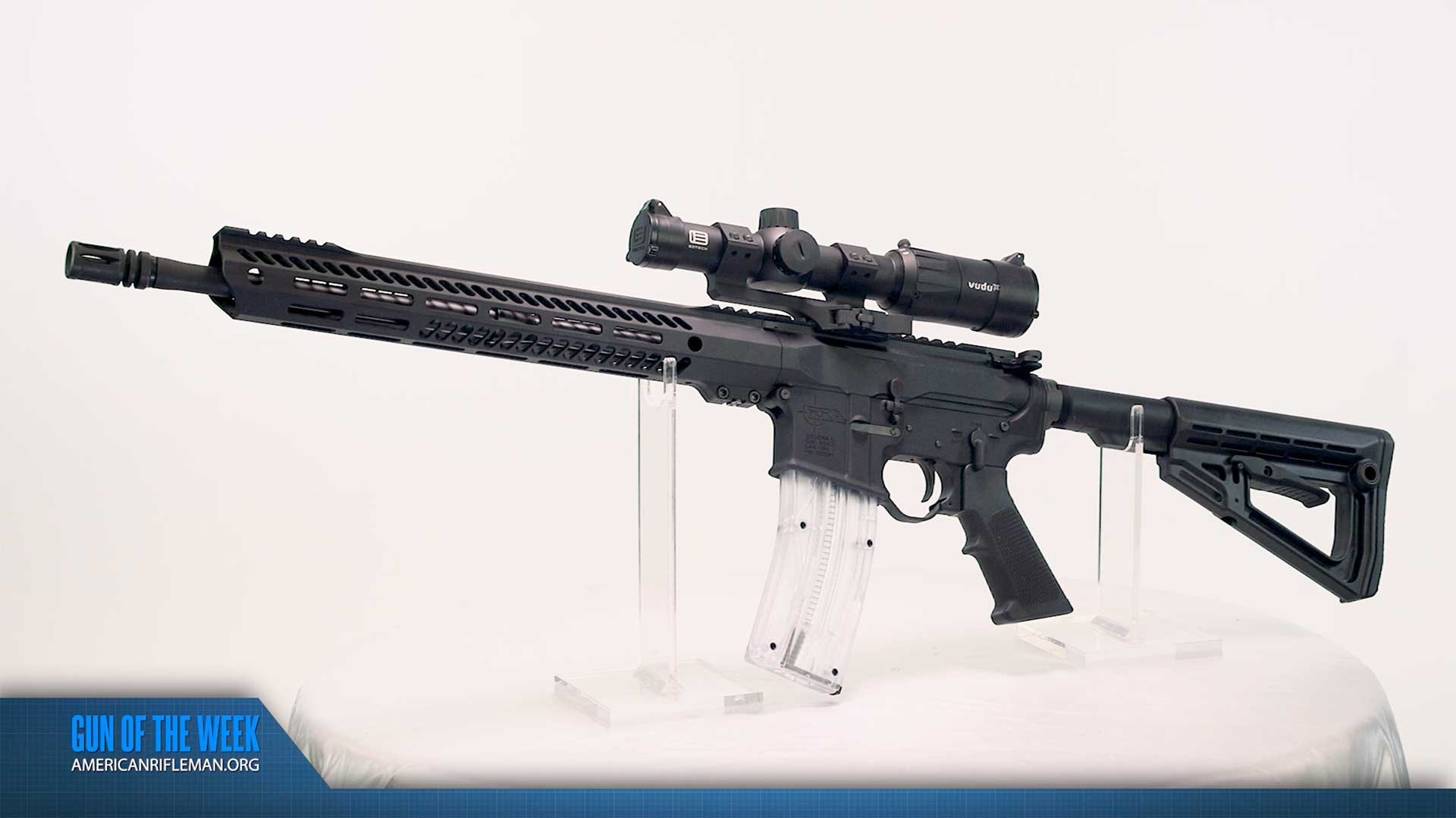 Left side of the Rock River Arms LAR-22 Tactical Carbine on a white background.