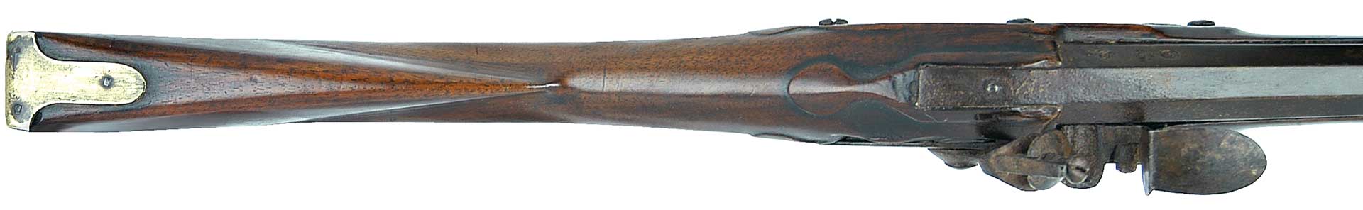 rifle stock wood metal gun flintlock brass gold engraving