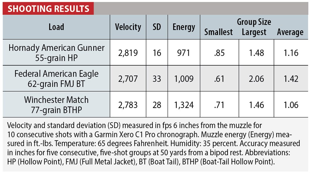 Ruger Harrier shooting results