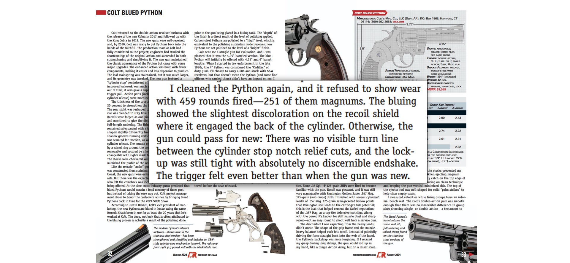 Magazine centerfold screenshot of text with enlarged text excerpt overlay