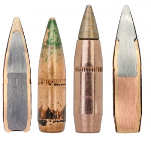 As it lacks lead, the new M855A1 “green” bullet (r.) is considerably longer than its M855 counterpart (l.).