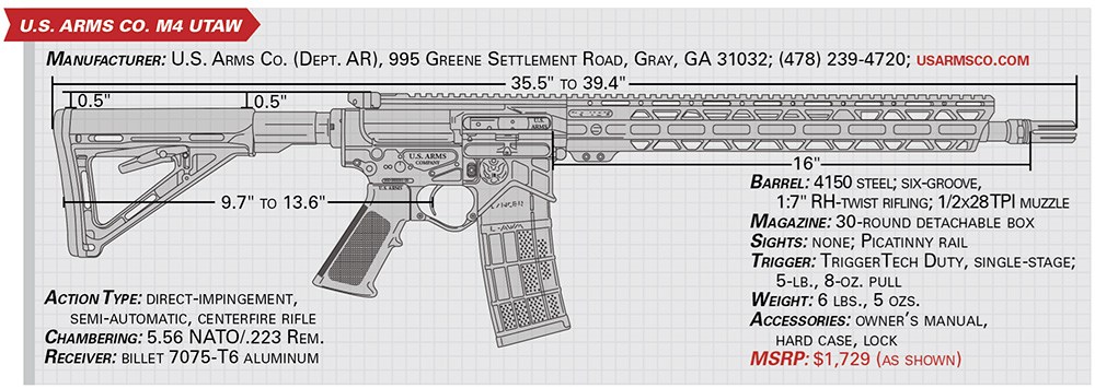 U.S. Arms Co. M4 UTAW specs