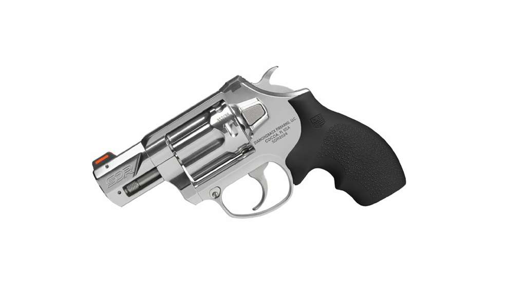 diamonback revolver SDR left-side view stainless steel gun black grips