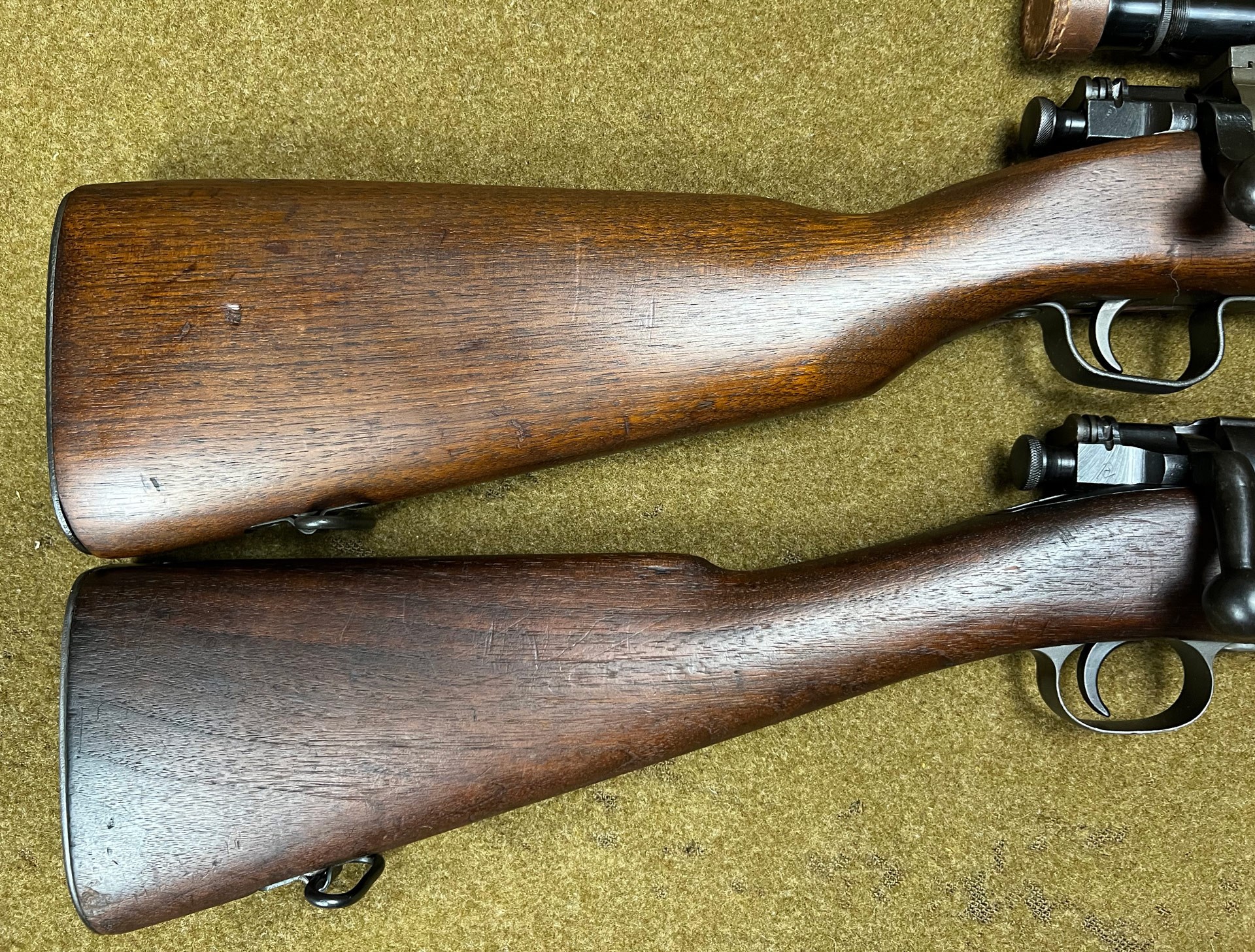M1903 buttstock comparison two wood stock high wood low wood