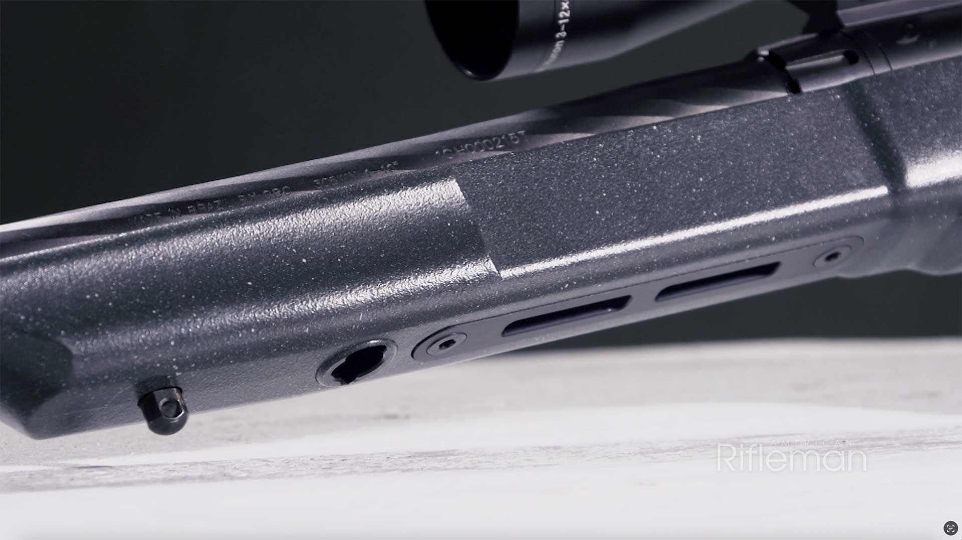 Left side of the Taurus Expedition rifle's fore-end.