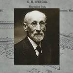 Christopher Miner Spencer C.M. Spencer portrait vintage overaly patent drawing rifle carbine gun