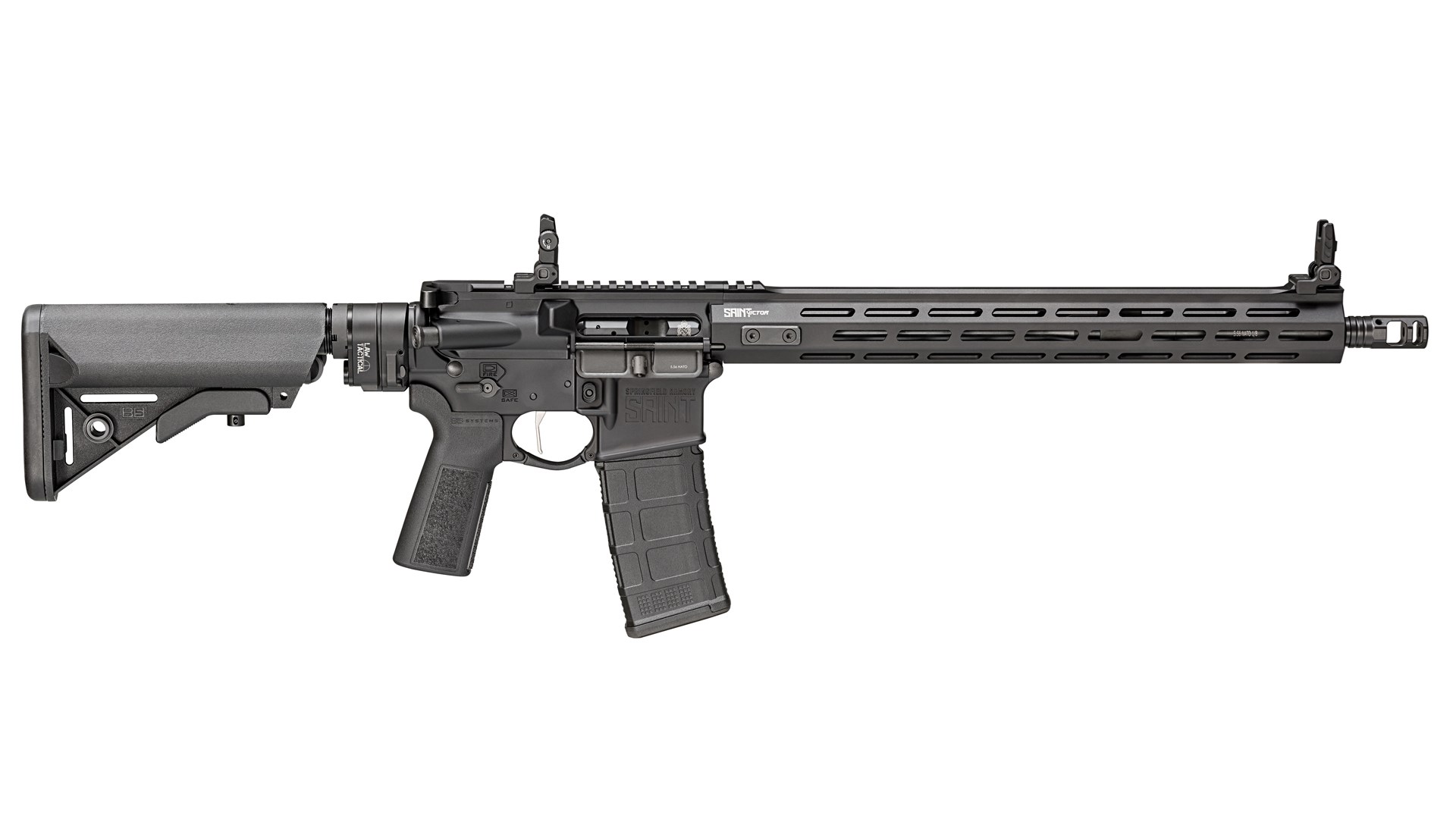 Right side of Springfield Armory Saint Victor Folder shown with stock extended.