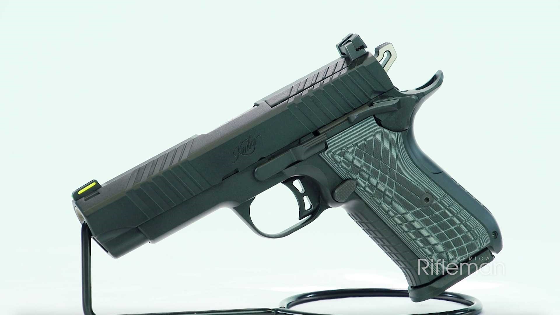 Left side of the all-black Kimber KDS9c handgun.