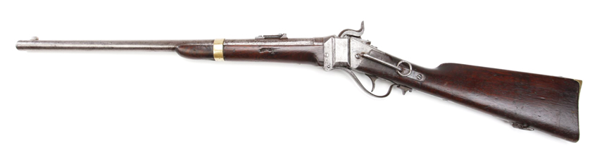 left side rifle carbine wood steel silver antique lever-action rifle gun