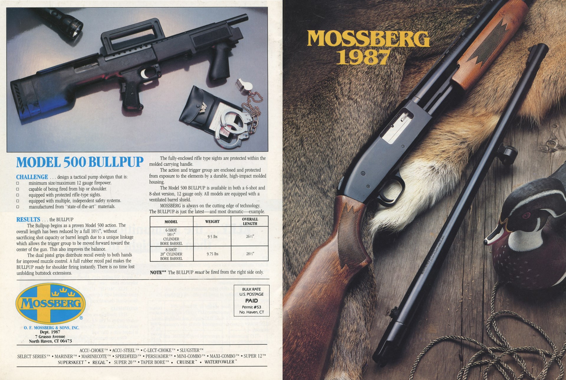 Mossberg 1987 catalog front and back cover guns hunting