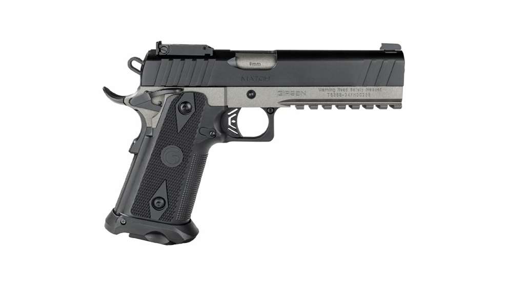 European American Armory Corporation Witness2311S Match pistol in 9 mm right-side view two-ton color black gray gun