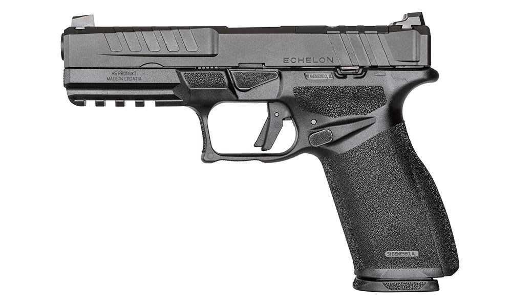 Springfield Echelon left-side view black polymer gun pistol shown on white background