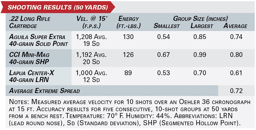 Ruger’s Southpaw 10/22 Competition shooting results