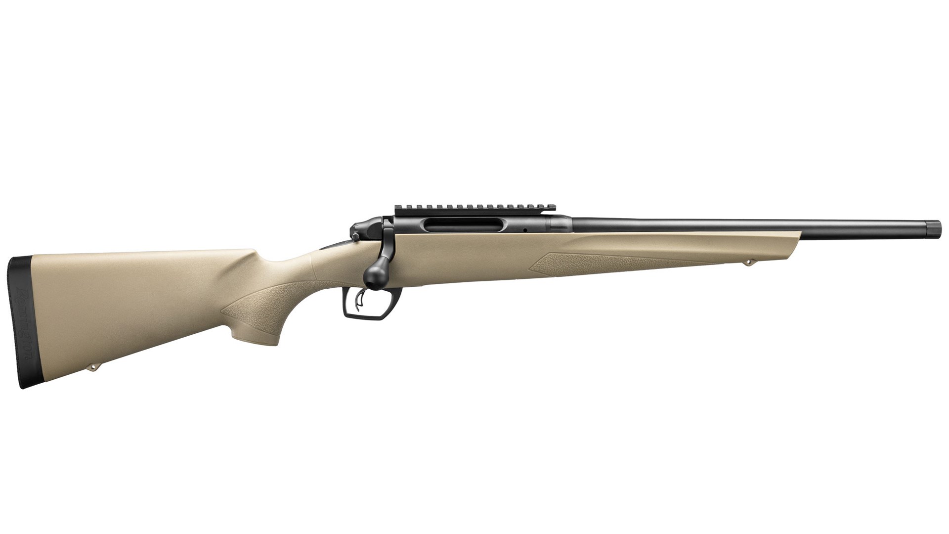 Right side of the RemArms Remington 783 bolt-action rifle with a tan-colored stock.