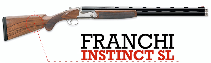 Franchi Instinct SL Shotgun right-side view on white background with text on image notaing make and model.