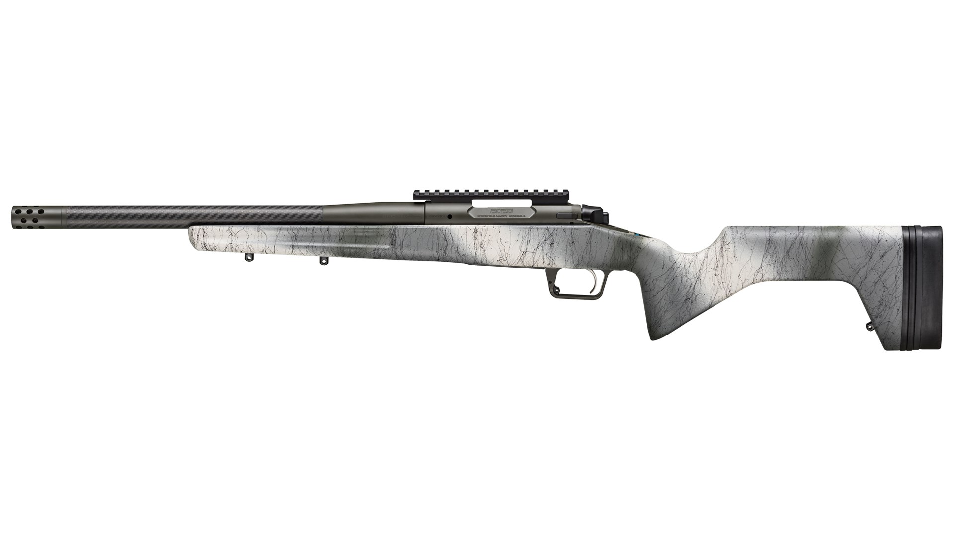Left side profile of the Springfield Model 2020 Redline bolt-action rifle.