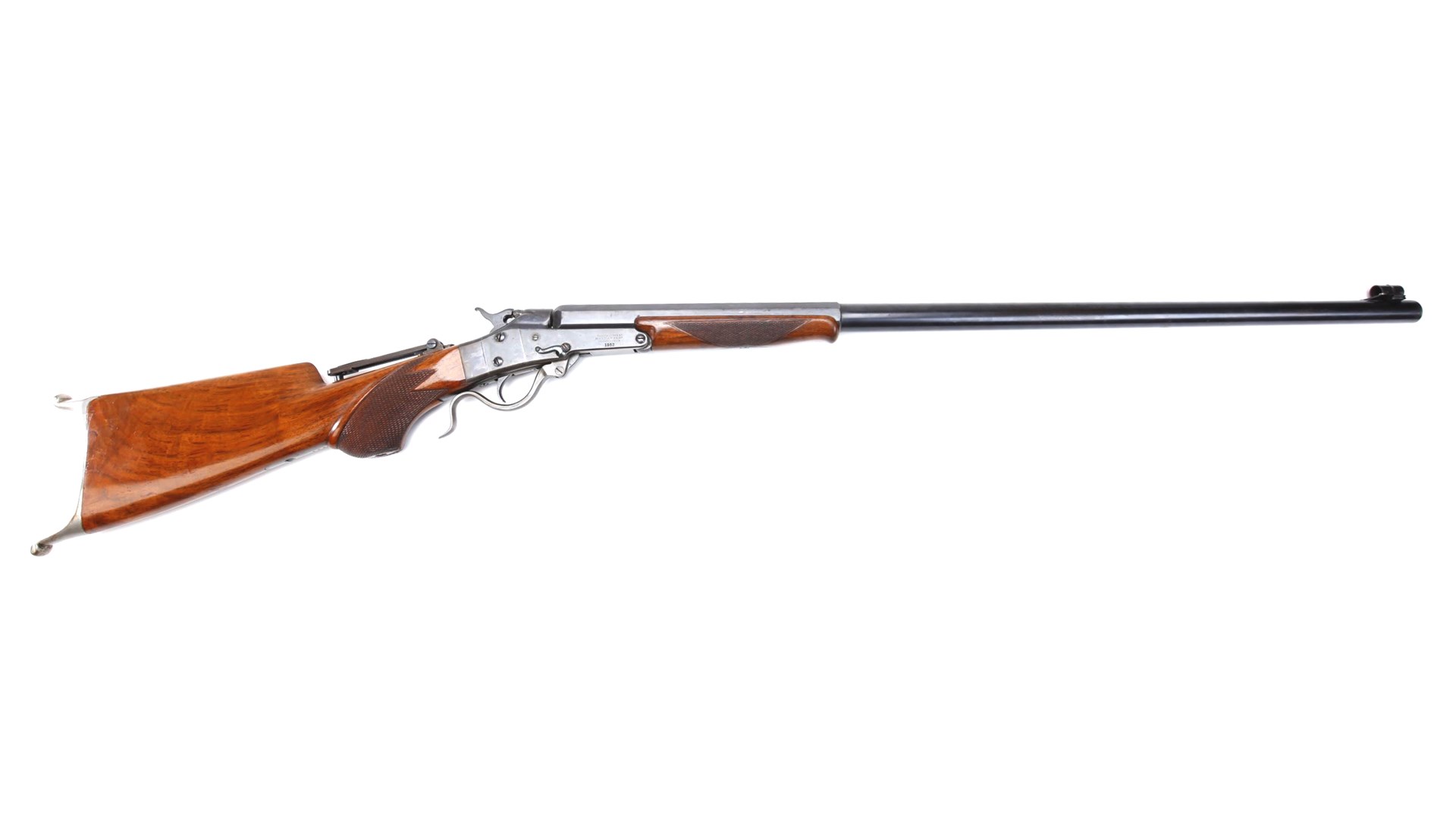 Right-side view of Maynard 1873 single-shot rifle with target sights