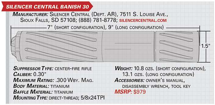 Silencer Central banish 30 specs