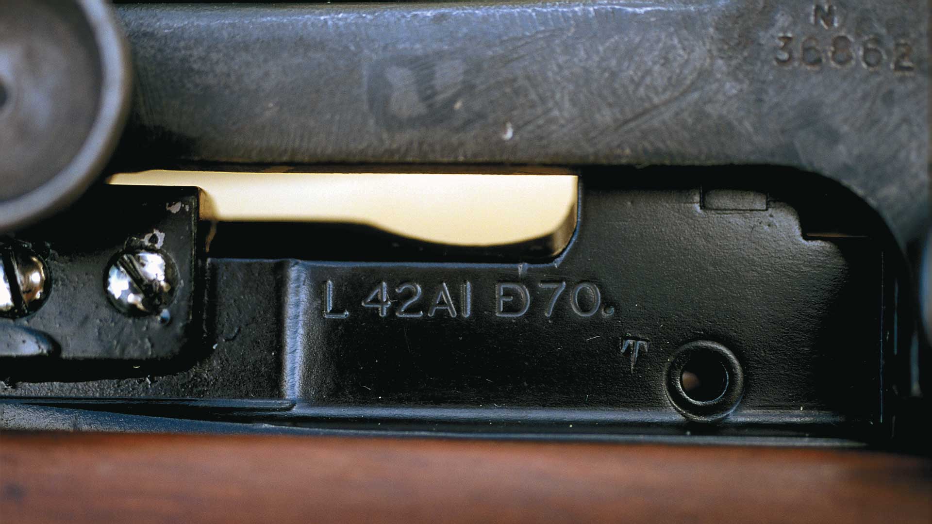 gun parts receiver metal black stamp numbers letters