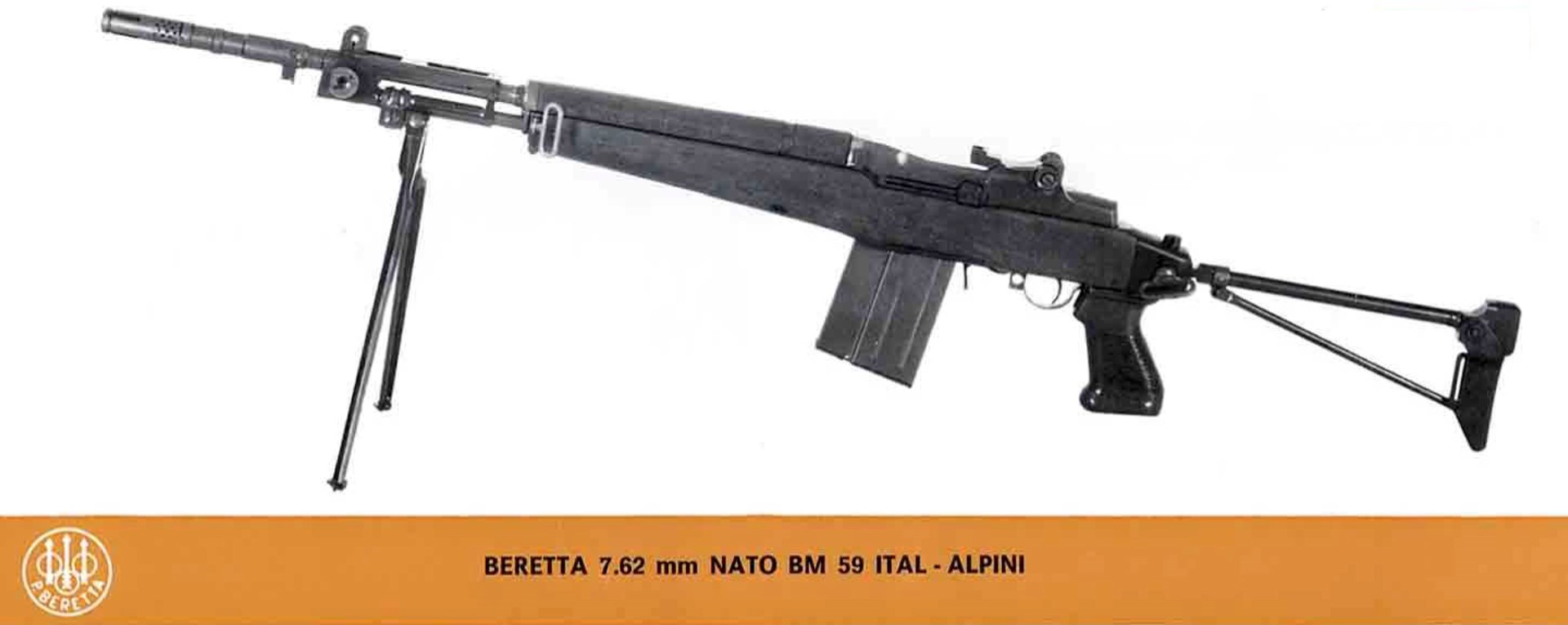 The entry for the BM-59 Alpini that appeared in the Beretta BM-59 sales literature.
