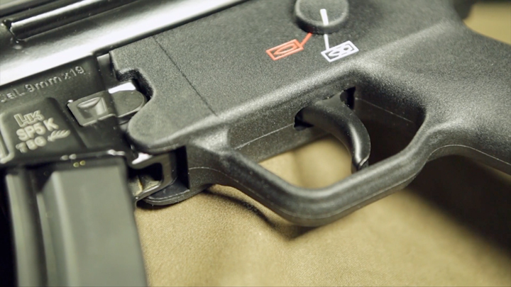 SP5K pistol close-up view.