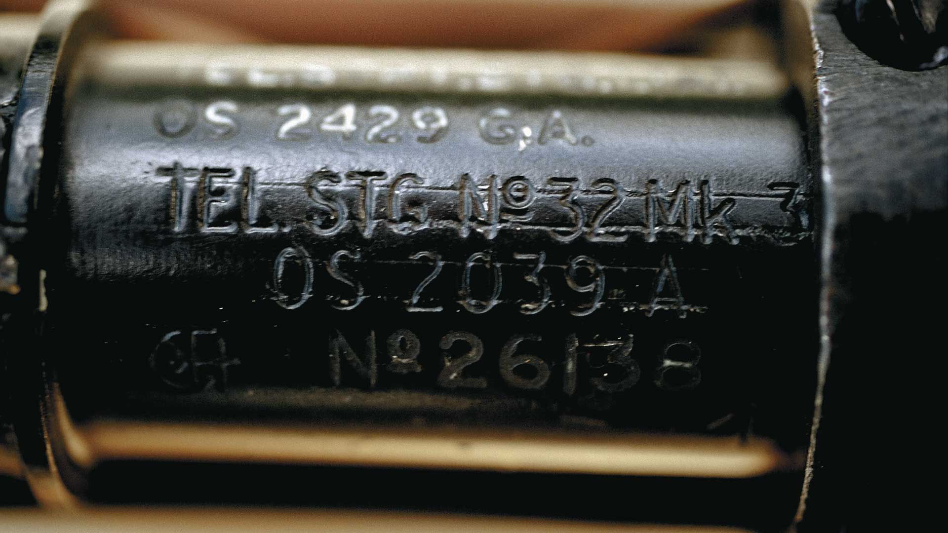 black metal scope rifle sniper stamping numbers letters serial gun war