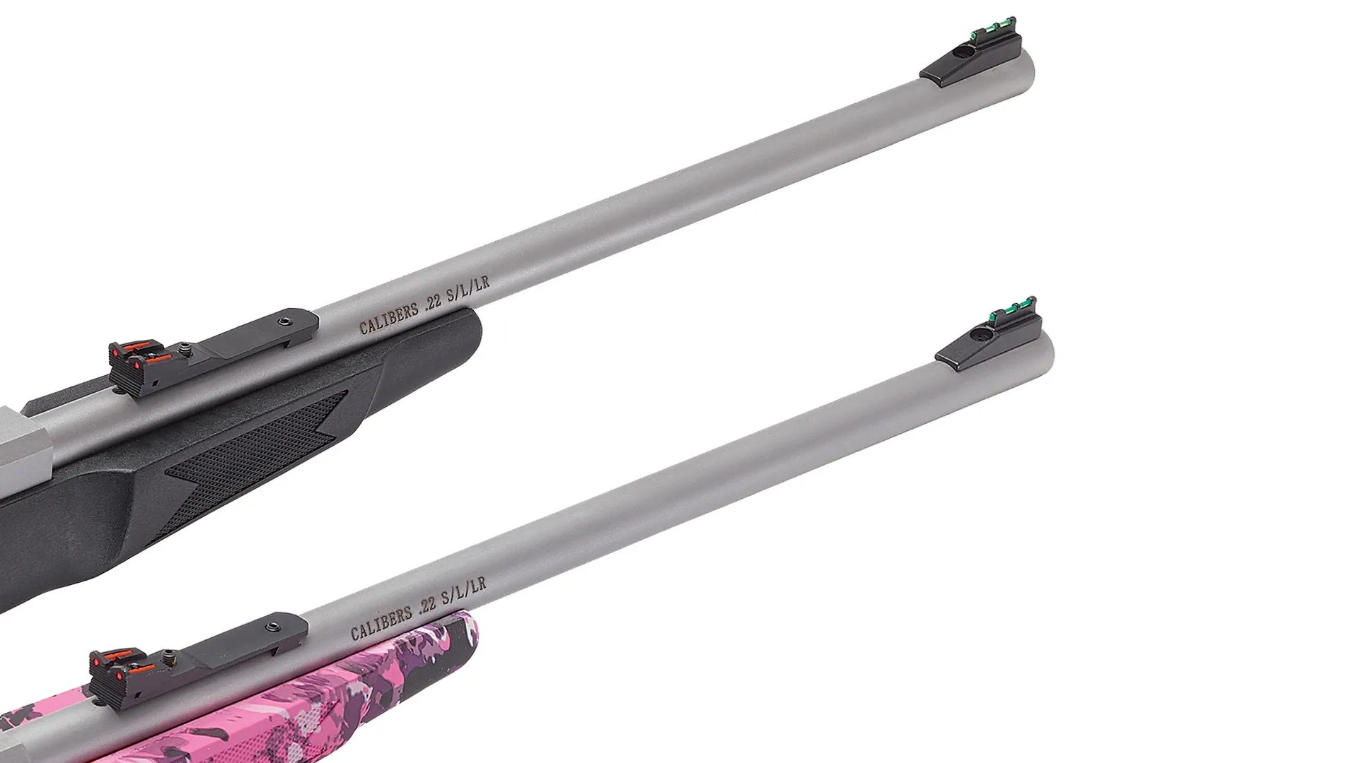 Top view of the sights and barrel on the Henry Mini Bolt Youth G2 rifle.