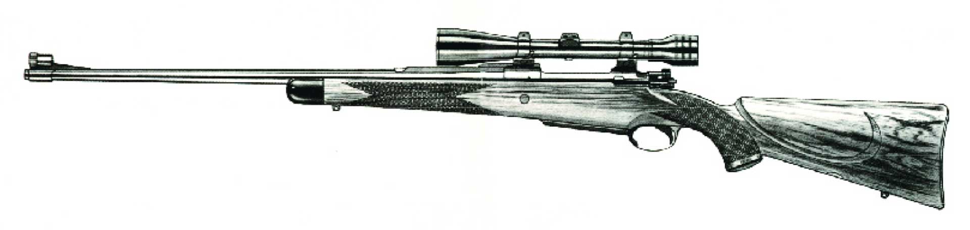 left side rifle metal wood scope