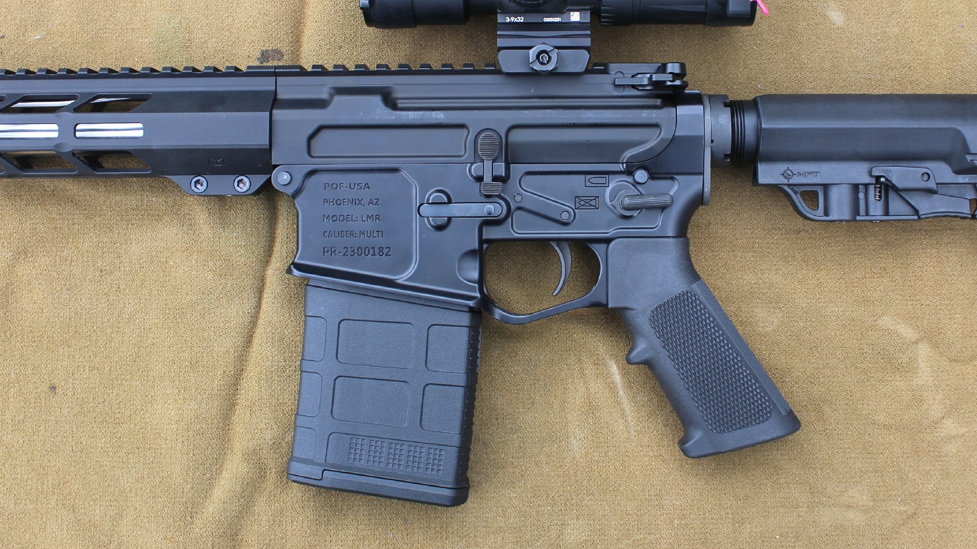 POF-USA LMR Base left-side receiver view black gun controls grip magazine buttstock