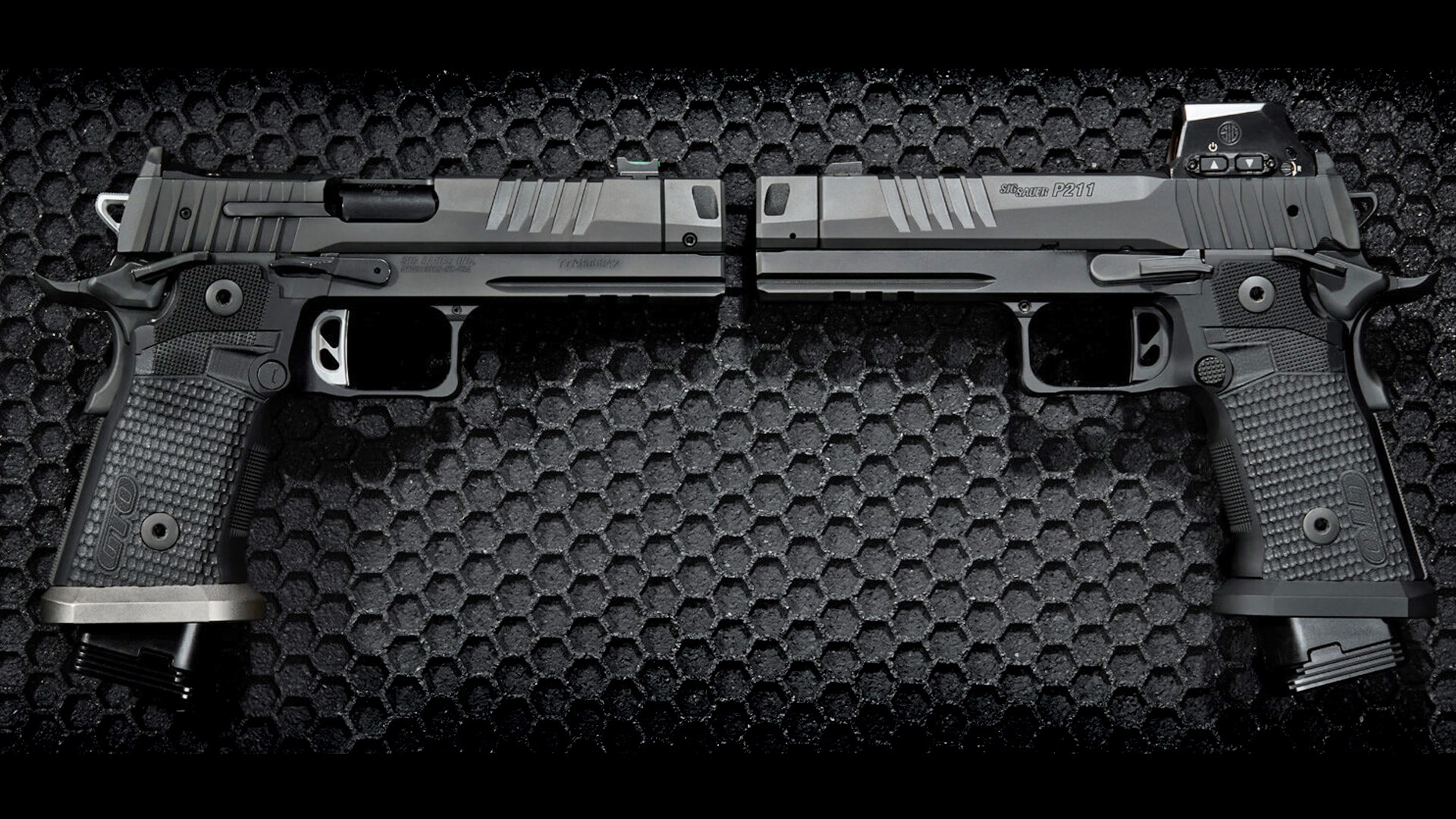 Left and right side views of the SIG Sauer P211-GTO pistol.