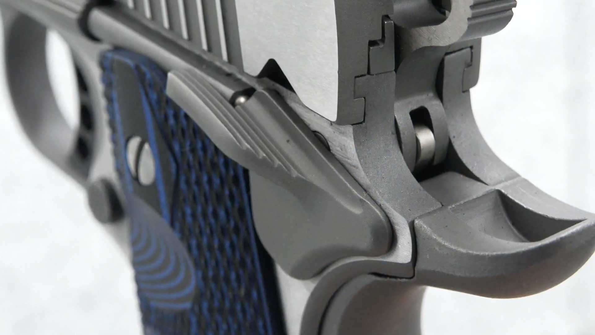 1911 gun parts pistol handgun blue grip metal stainless steel colt