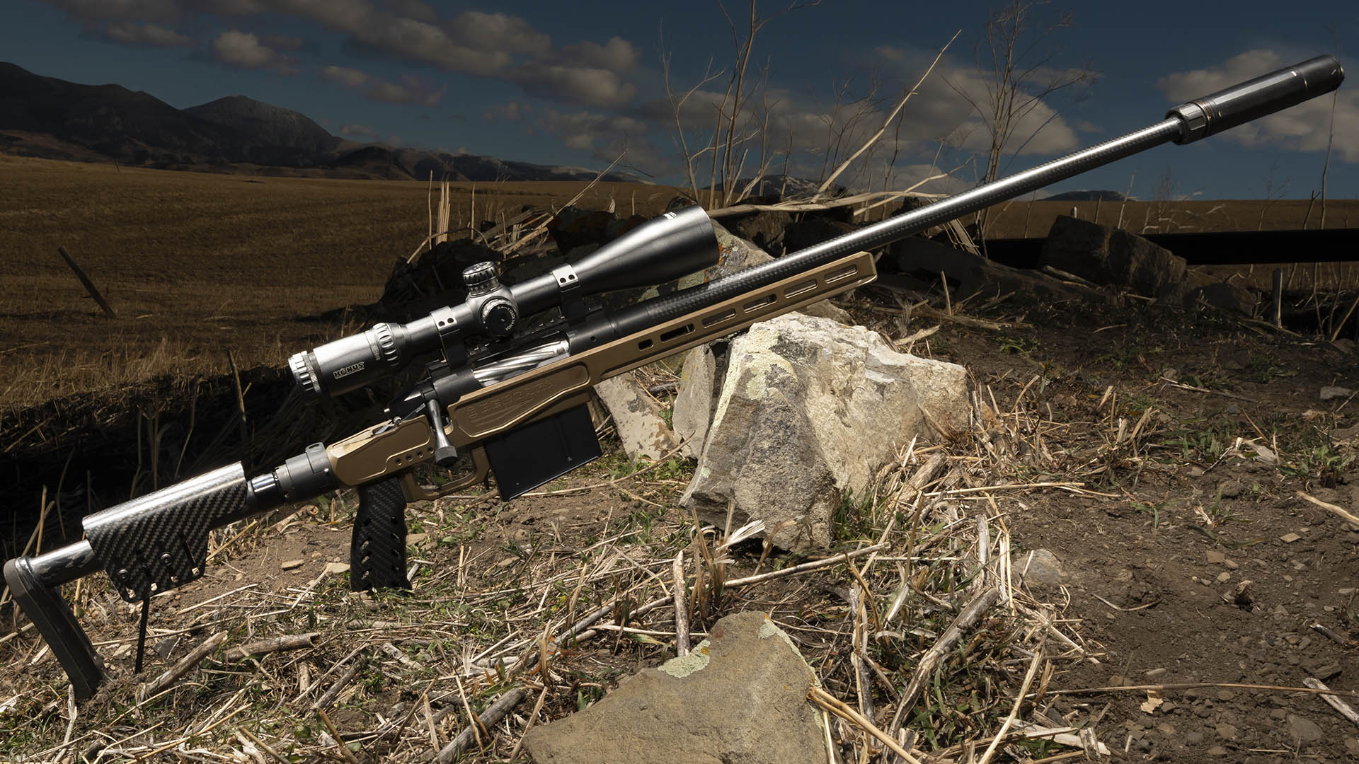 Rifle with suppressor