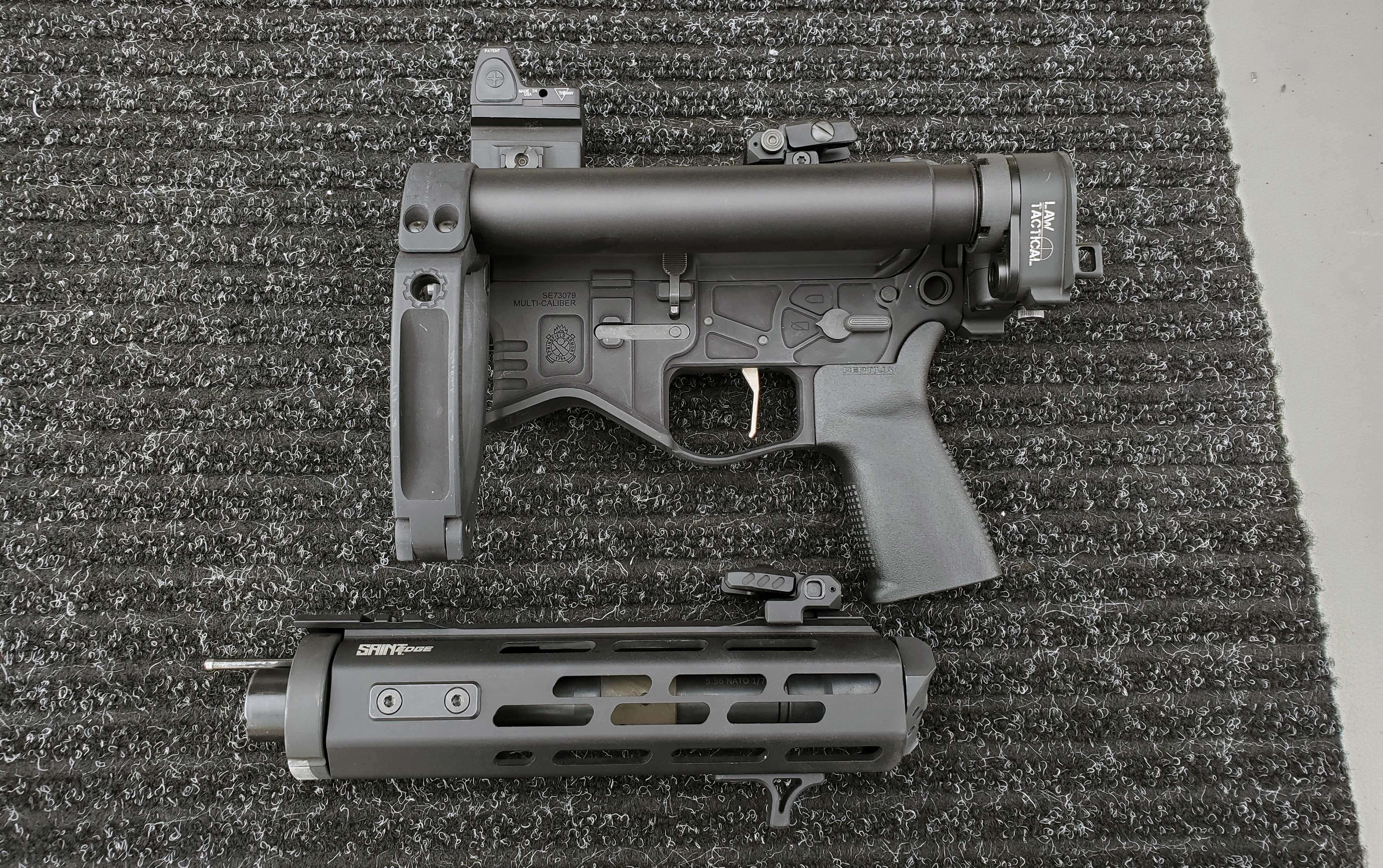 springfield armory saint edget gun disassembled compact small semi-auto black