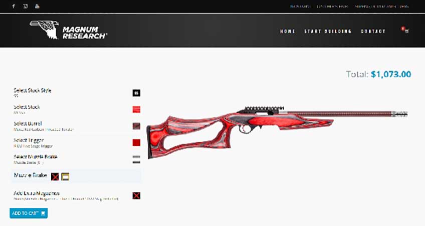 website screenshot gun rifle magnum research